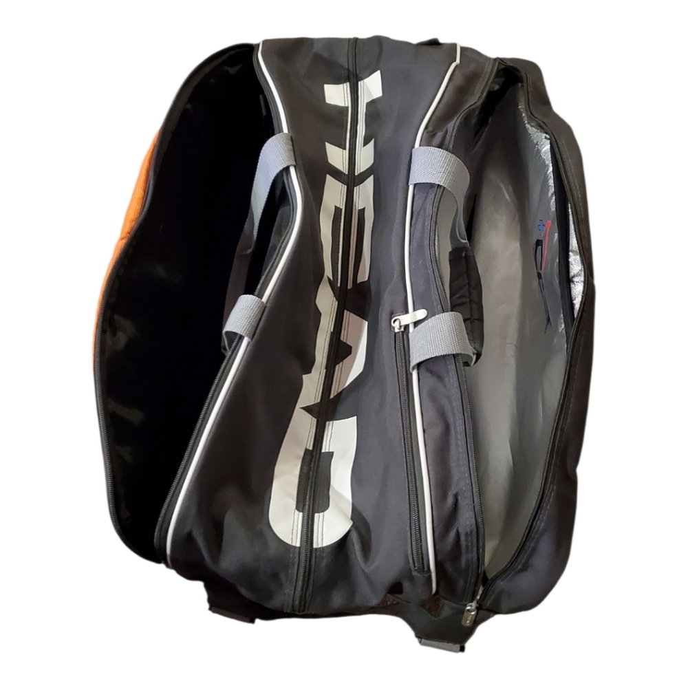 HEAD Tennis Duffel Large Bag Team Climate Control Double Strap Orange White Gray - Picture 3 of 16